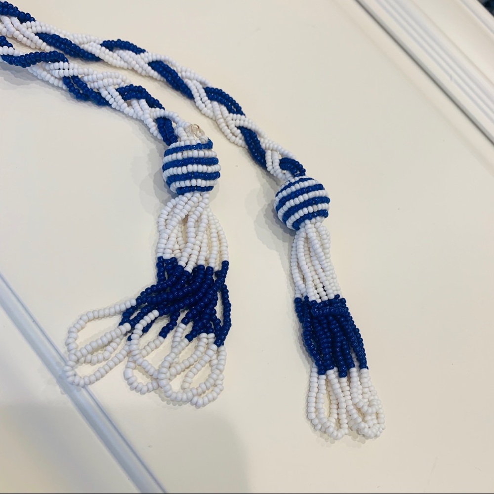 Vintage 1960’s Seed Bead Tassel Lariat Necklace - Picture 6 of 6